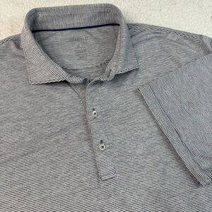 Johnnie O Polo Shirt Mens XL Gray Stripe Short Sleeve Preppy Beach Outdoors Golf